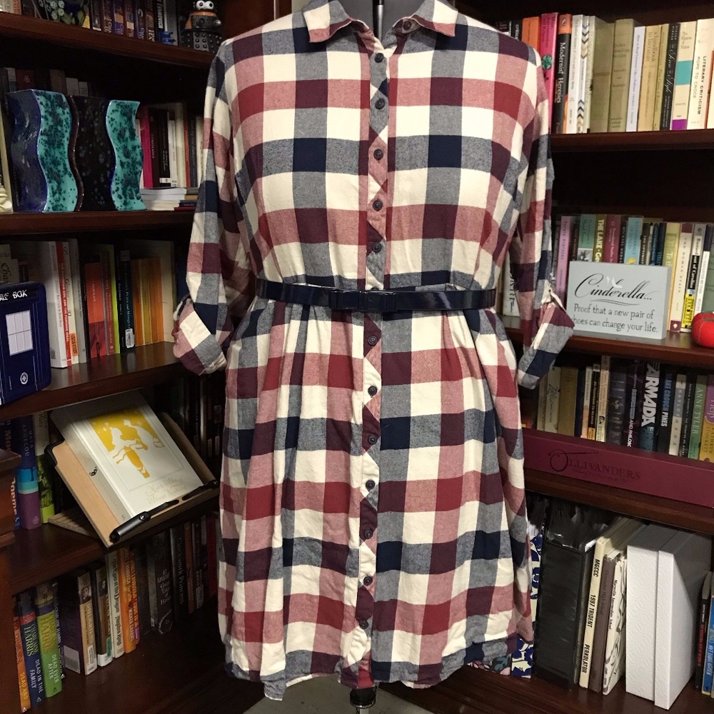 Jam Girl, Shirt Dress in Mixed Berry
